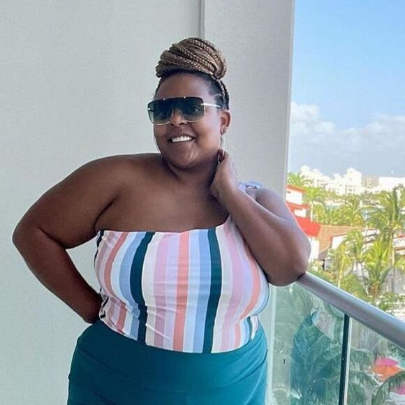 MODLI 1x Layla Vacation Crop Beach Tankini Swim Top - Picture 1 of 11